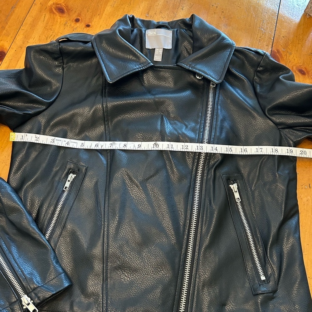 ASOS Faux Leather Moto Jacket with Asymmetrical Zipper - Picture 13 of 15